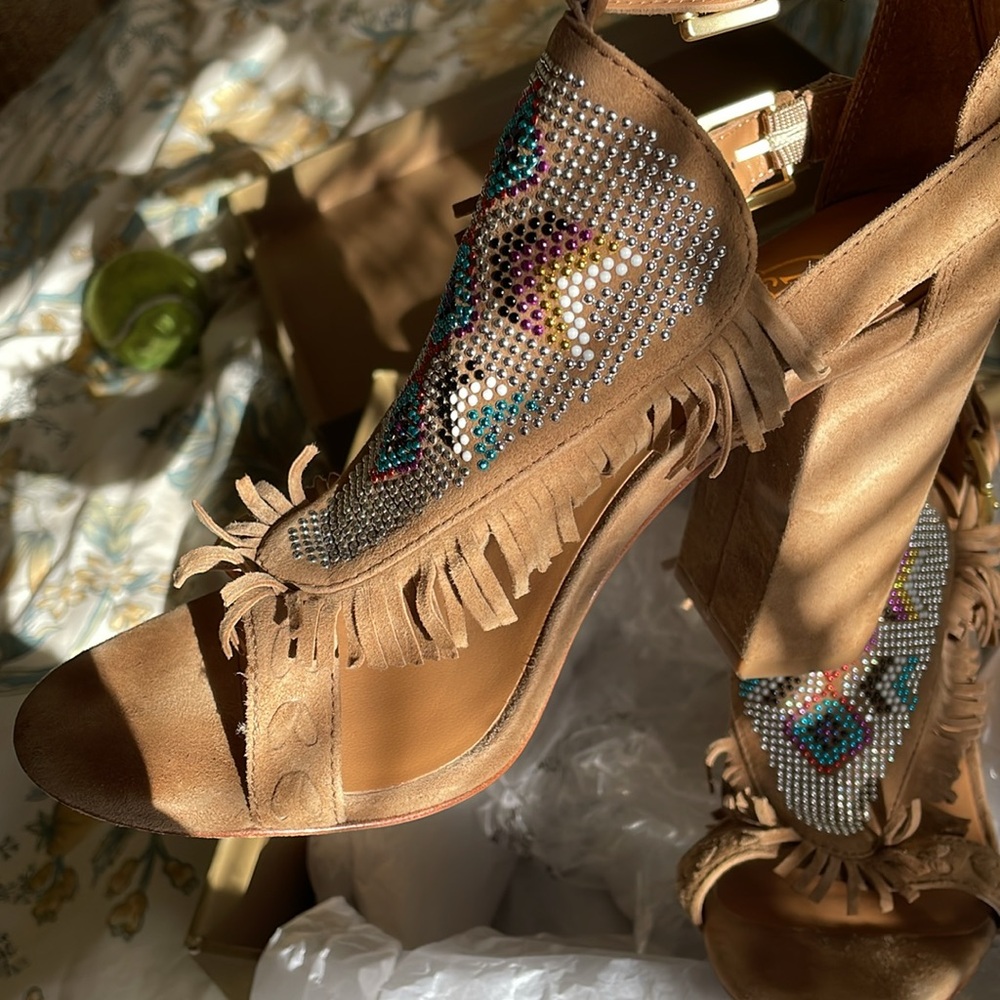 Ash Aztec studded suede block heels - Picture 4 of 14